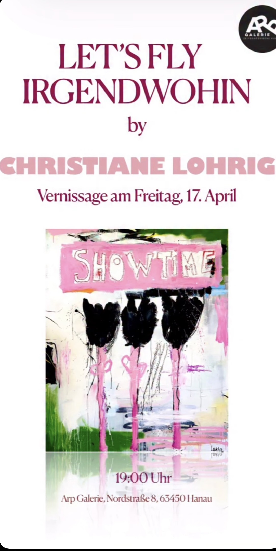 SOLO Ausstellung ARP Galerie 17.04.26